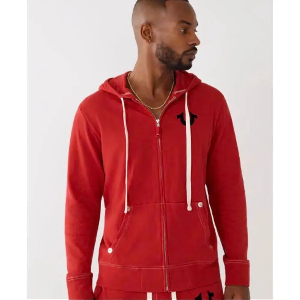 True Religion Buddha Classic Logo Hoodie Red Nwt Size XLarge